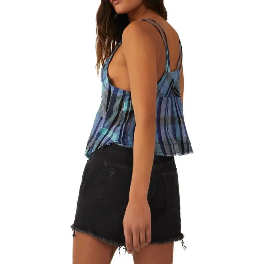 Free People | Plaid Cotton Tank Top